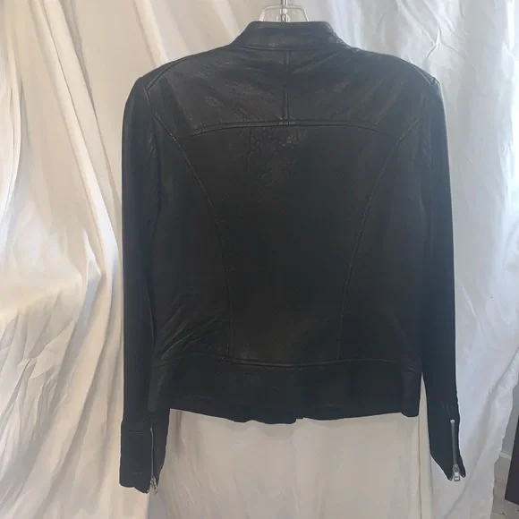 Dawn Levy Black Leather Moto Jacket